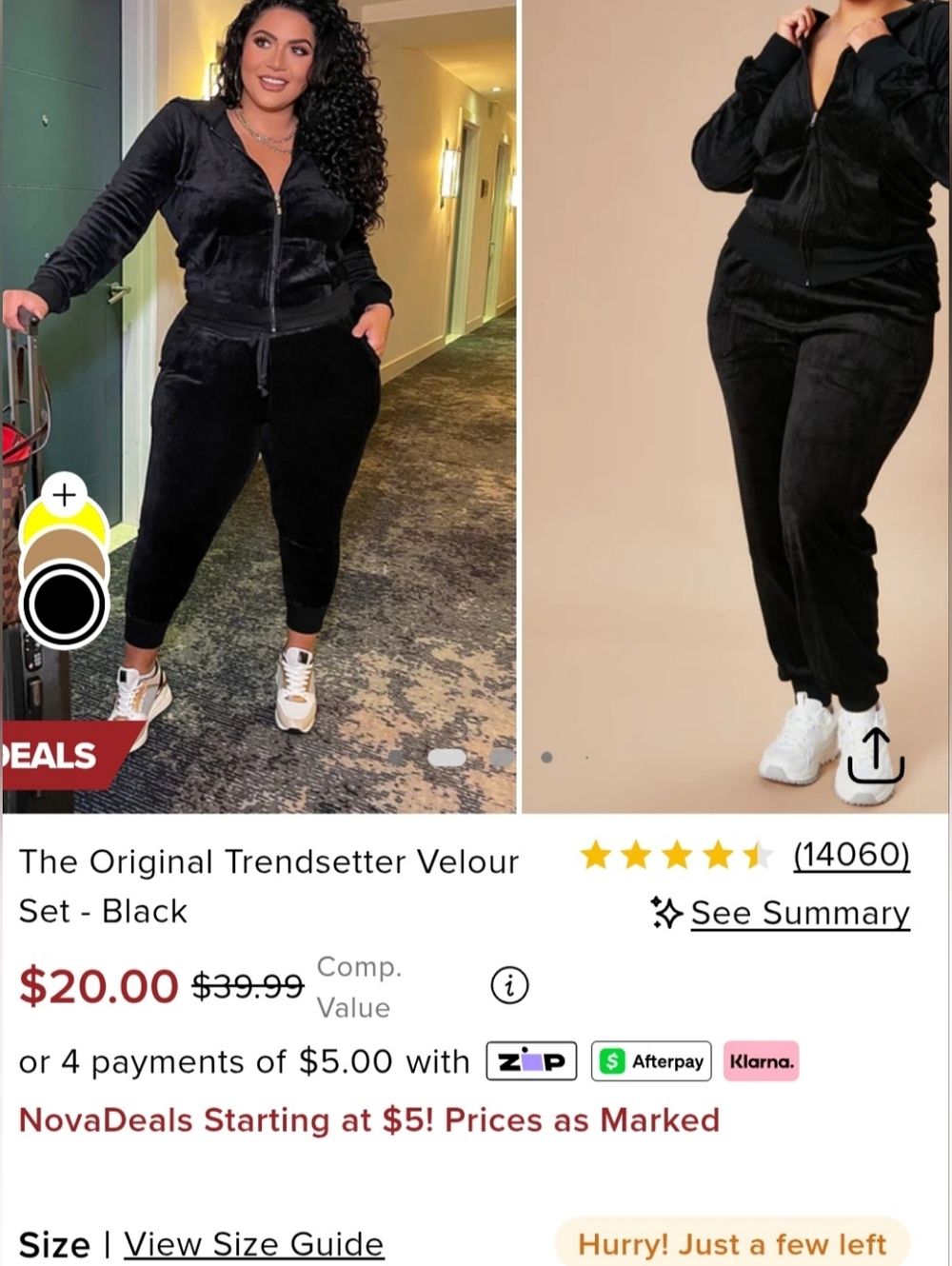 Fashion Nova Velour Jumpsuit - Black